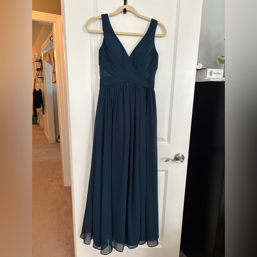 Azazie Navy Blue Maxi Dress